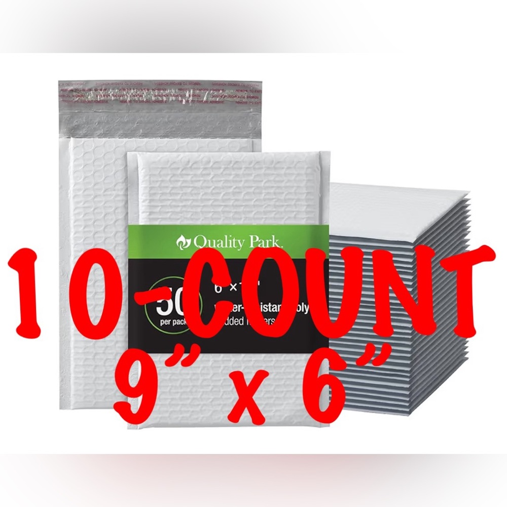 10-COUNT 9”x6” WHITE BUBBLE POLYMAILERS/NWOT/BRAND NEW